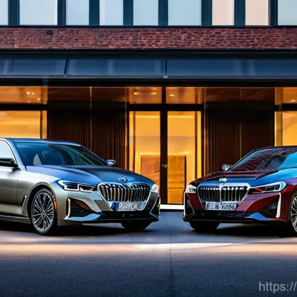 지엠 캐딜락 CT5와 BMW 3시리즈 비교 - **Image Prompt: Urban Elegance vs. Bold Statement**
"A sophisticated side-by-side view of two pr...